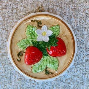 Vintage Strawberry, Blossom and Leaf Wall Decor